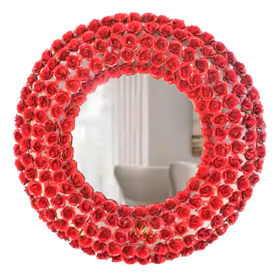 Rosette Flame Wall Mount Mirror