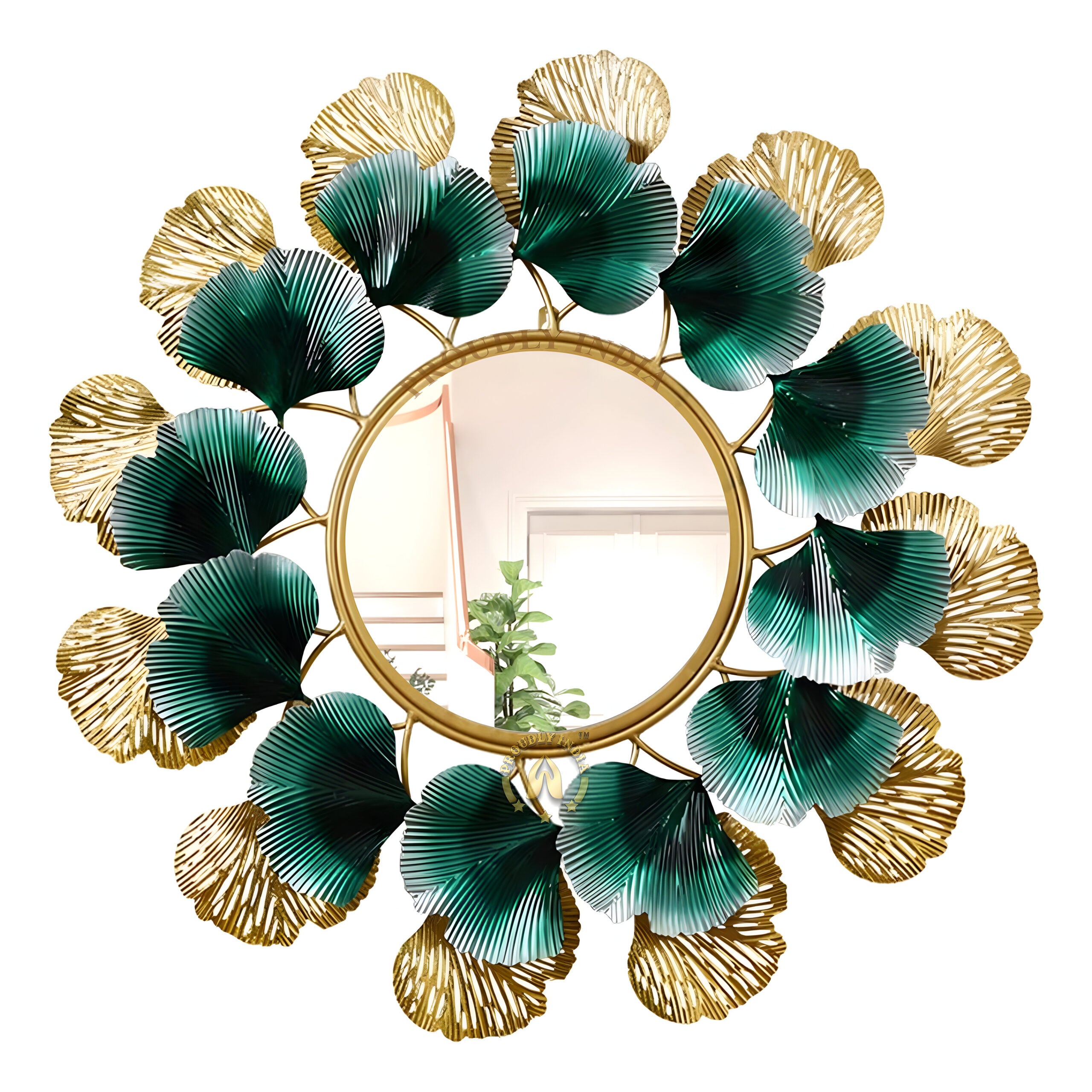 Verdant Ginkgo Glow Wall Mirror