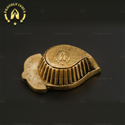 Set of 2 Brass Mango Shape Diya in Antique Finish.