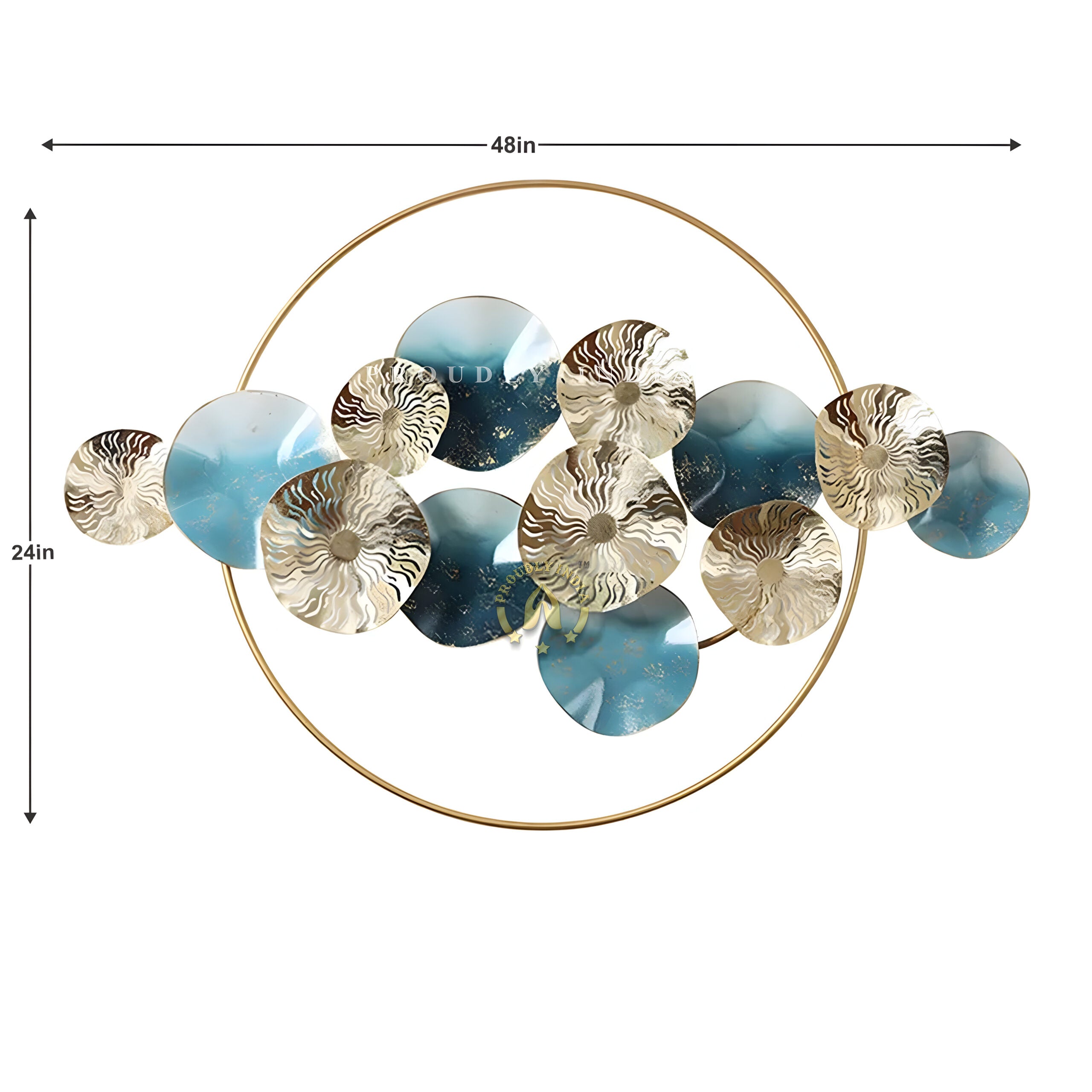 Celestial Coral Bloom Iron Wall Art