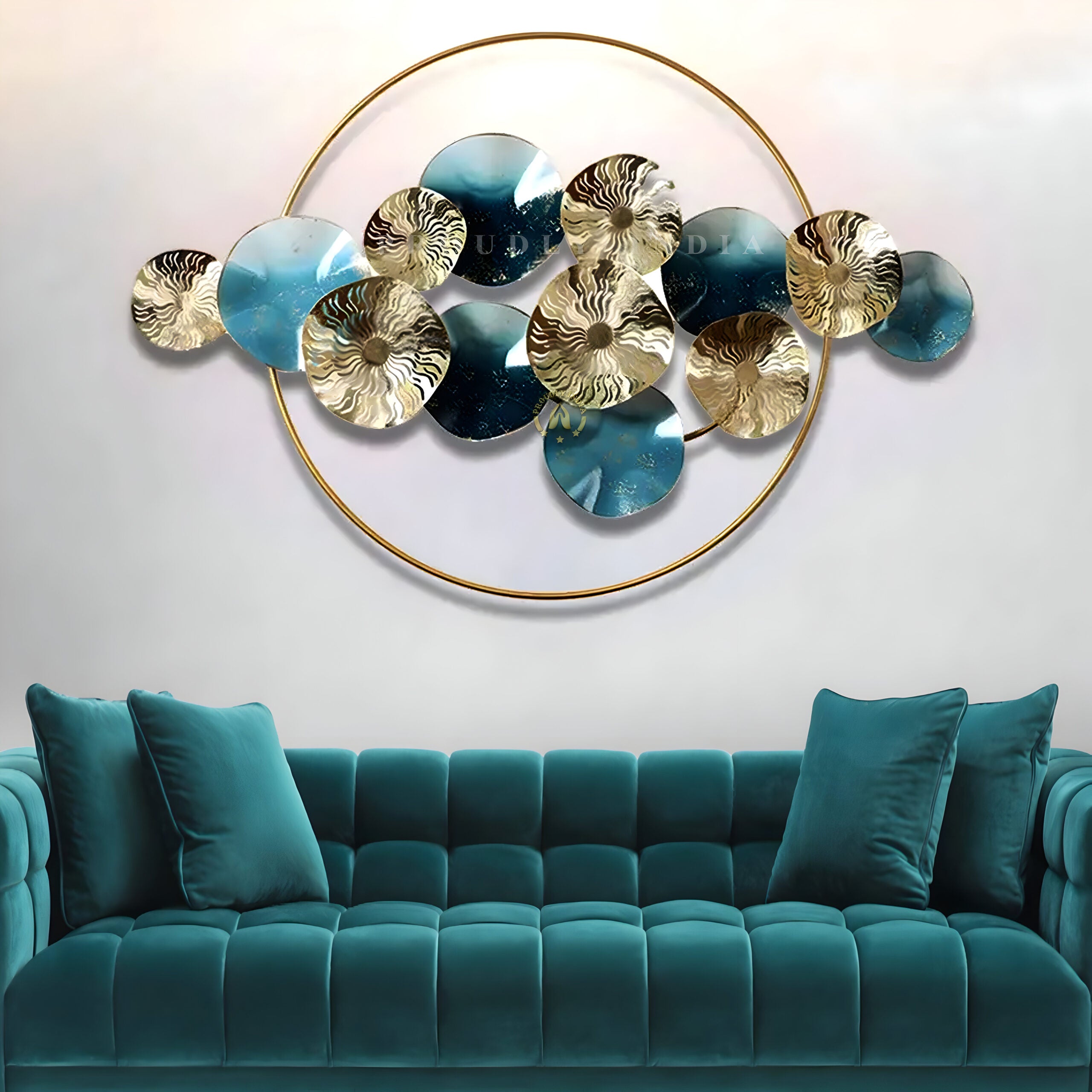 Celestial Coral Bloom Iron Wall Art