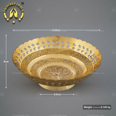 Set Of 3 Brass Decorative Fruit Basket