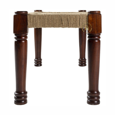 Modern Style Jute and Wood Bench