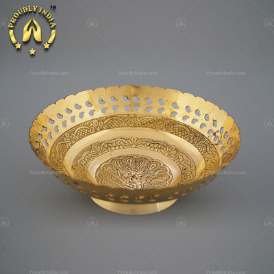 Set Of 3 Brass Decorative Fruit Basket