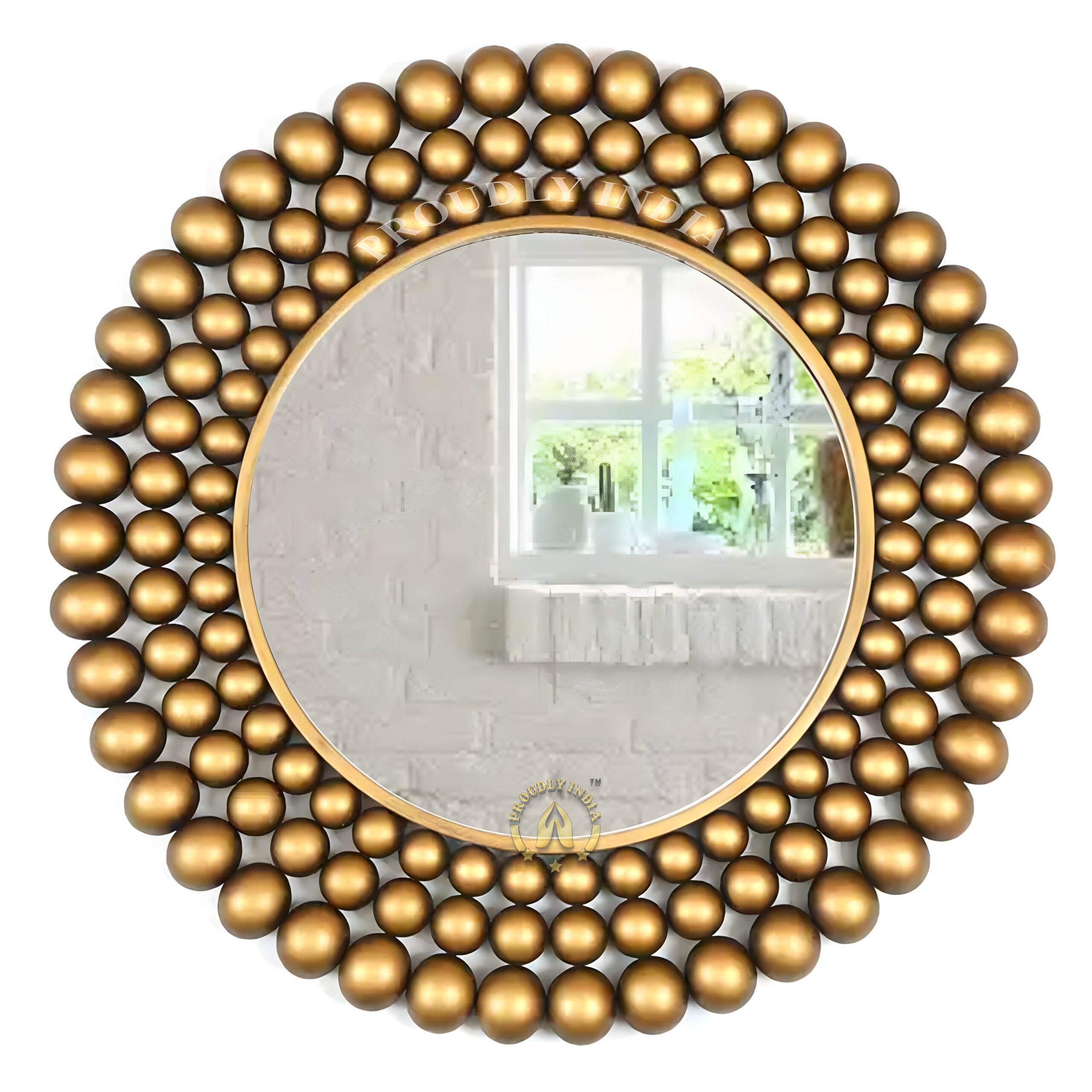 Golden Orbit Wall Mirror