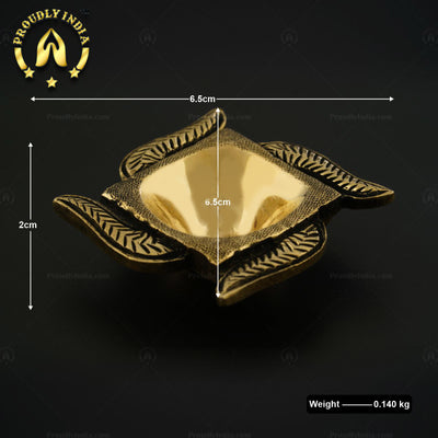 Set of 12 Brass Holy Swastik Shape Diya