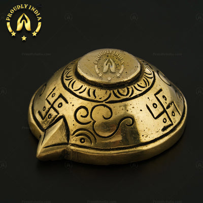 Set of 12 Swastik Laxmi Brass Diya