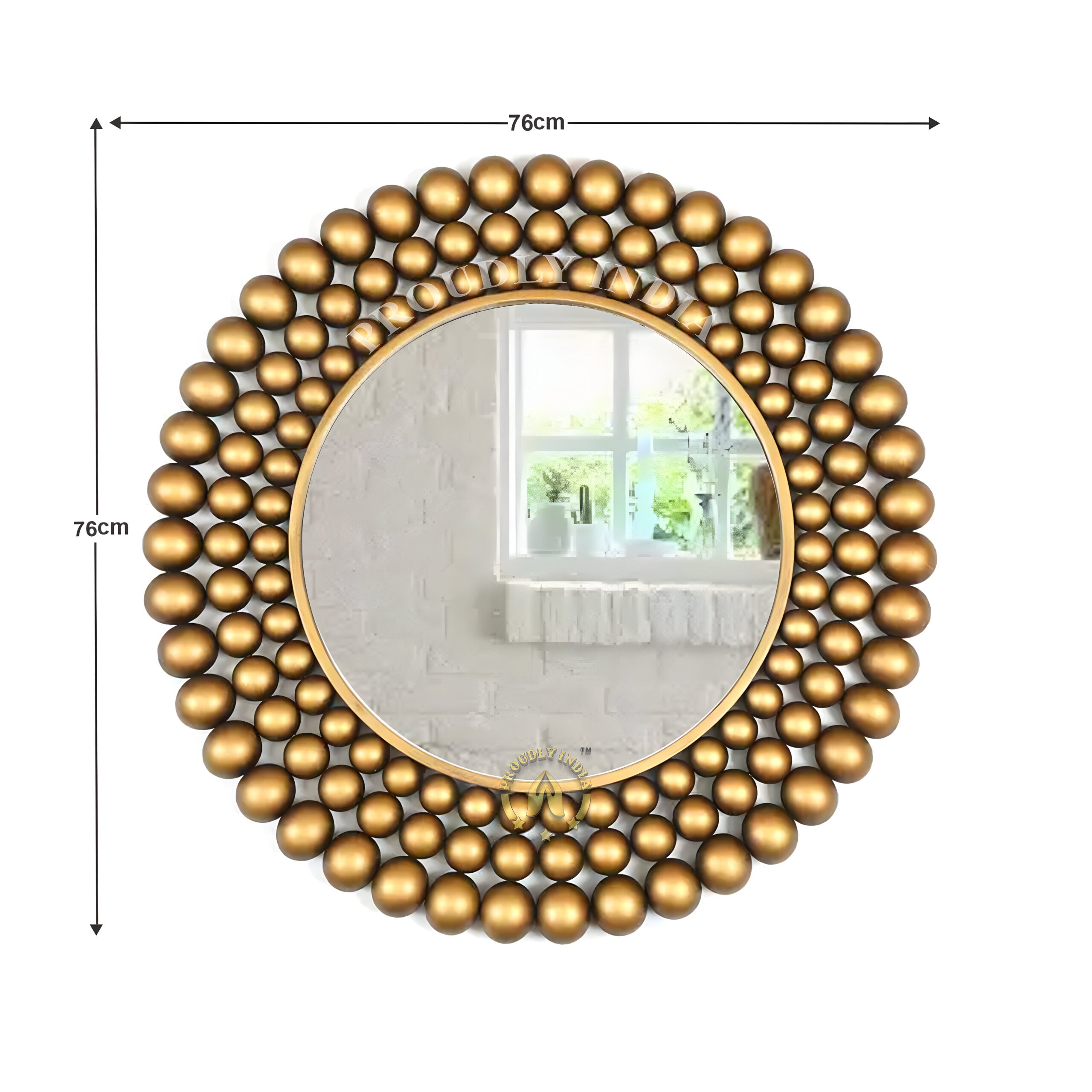 Golden Orbit Wall Mirror
