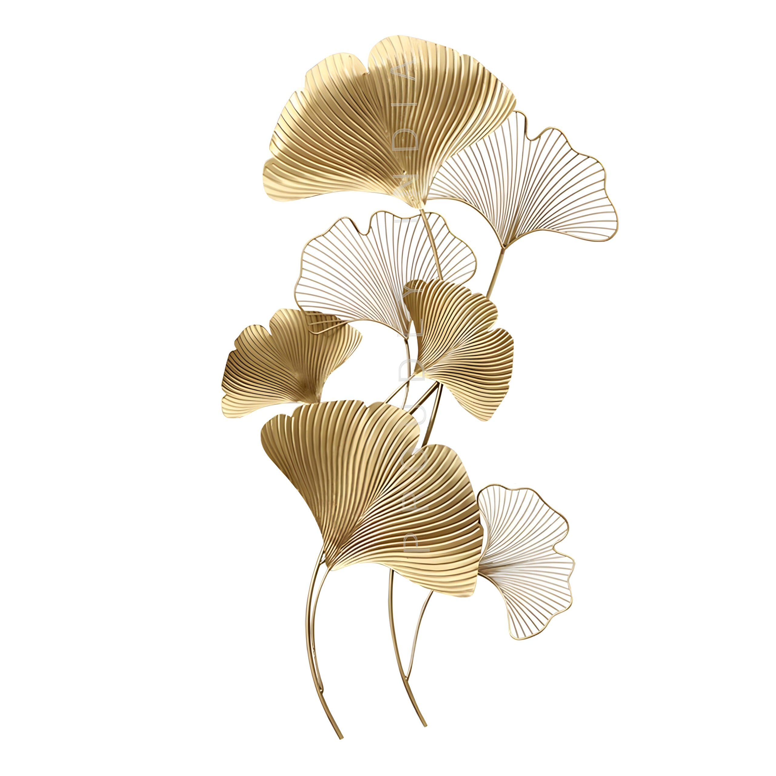 Golden Gracefall – Ginkgo Leaf Wall Sculpture