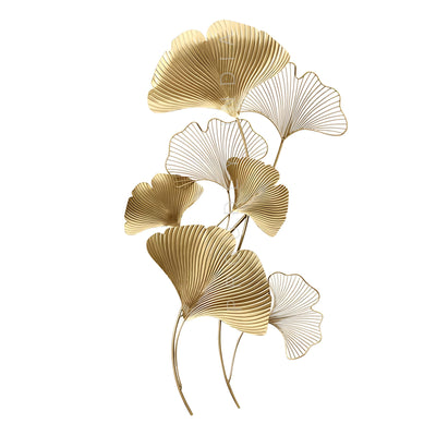 Golden Gracefall – Ginkgo Leaf Wall Sculpture