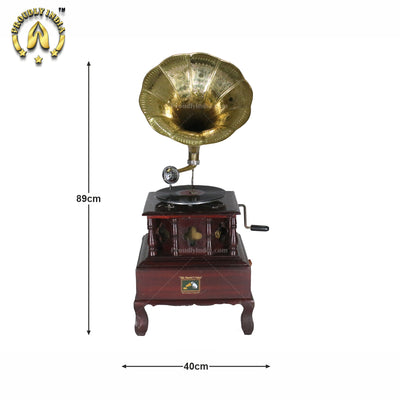 HMV Gramophone Hexagonal Grill Carved Box