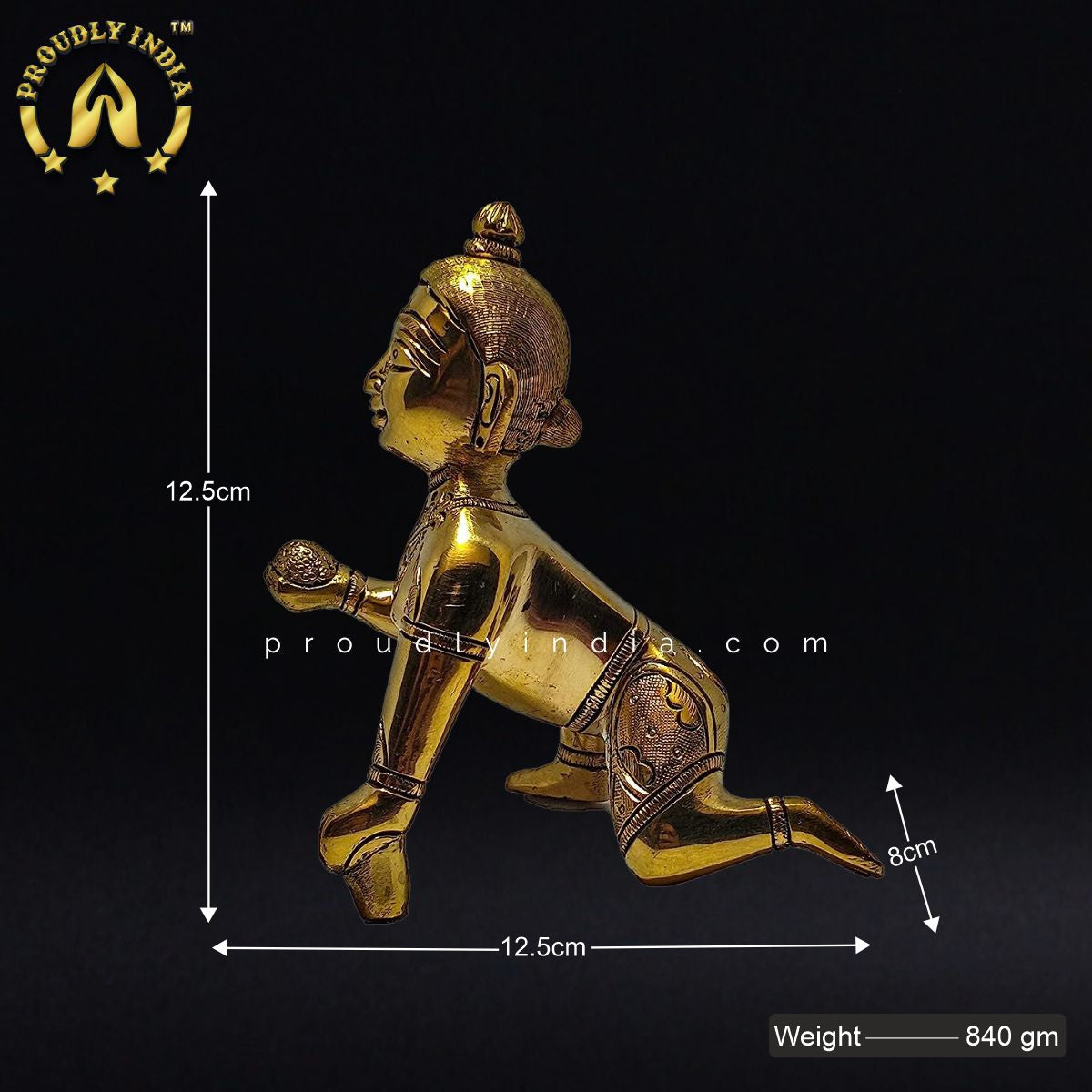 4.9" Laddu Gopal Brass Statue