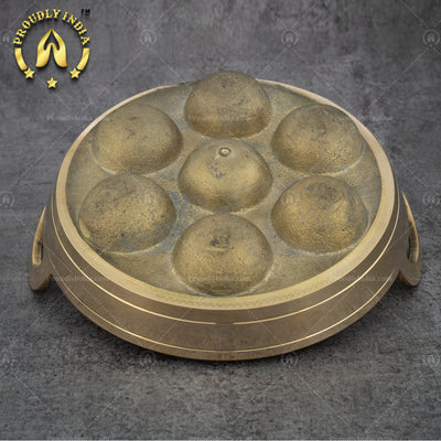7 Pits Brass Paniyaram Pan