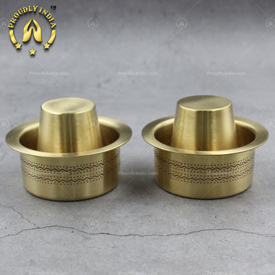Set Of 2 Brass Designer Coffee Dabara