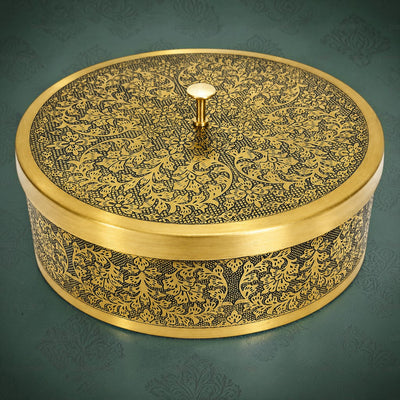 8 Inch Antique Style Floral Spice Box