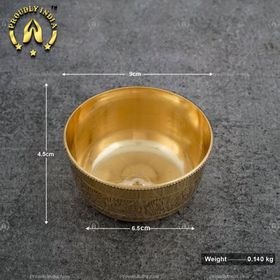 Set Of 2 Engraving Brass Bowl | Vati