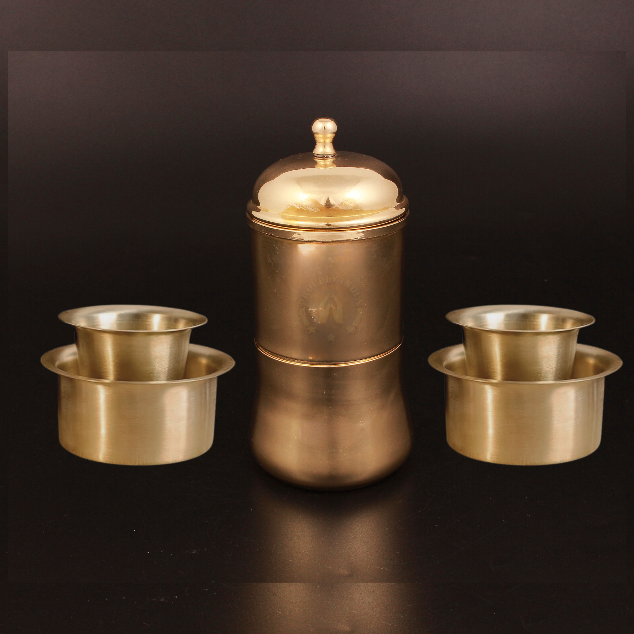 Brass Glossy Coffee Filter with 2 Glossy Dabara