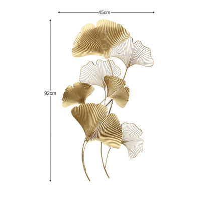 Golden Gracefall – Ginkgo Leaf Wall Sculpture