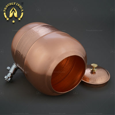 Copper Water Dispenser Hammered Design with Lid