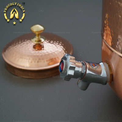 Copper Water Dispenser Hammered Design with Lid