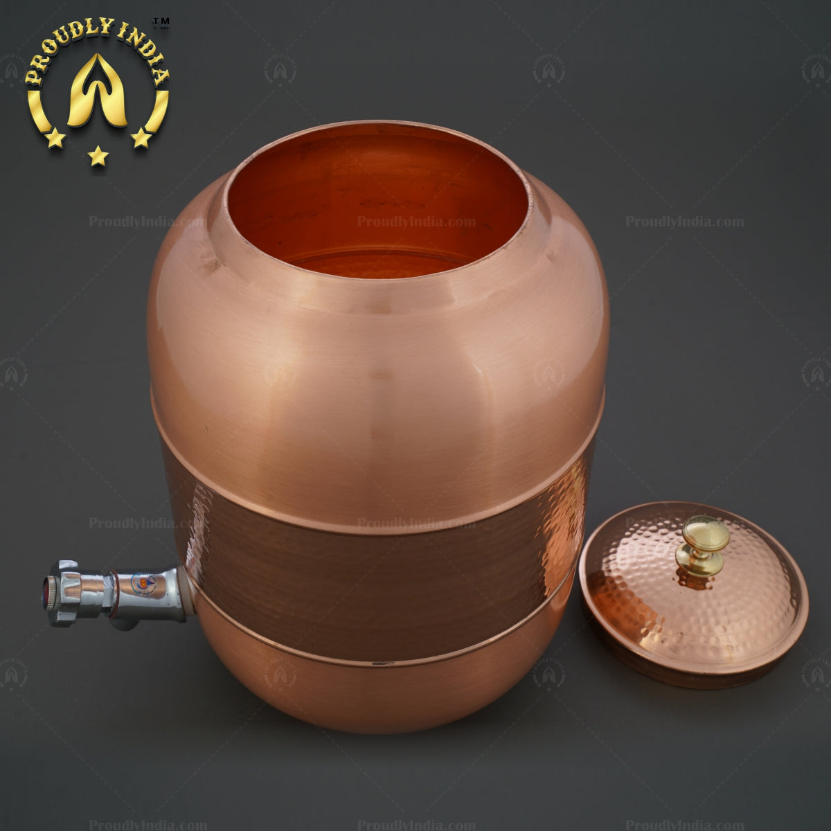 Copper Water Dispenser Hammered Design with Lid