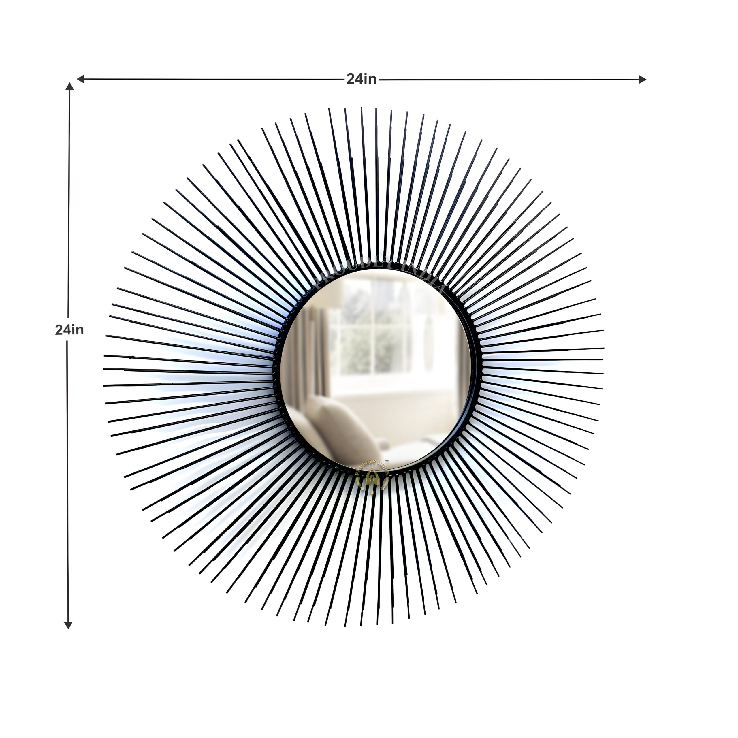 Midnight Halo Metal Wall Mirror