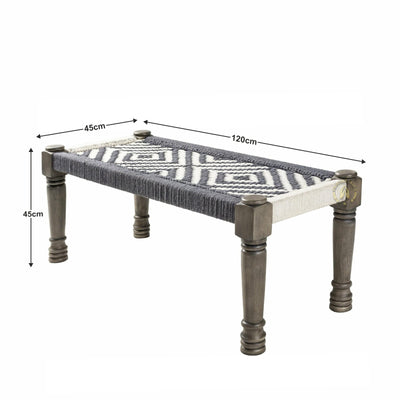 Grey White Rope Bench