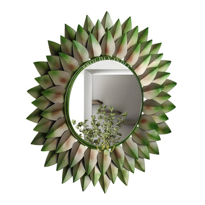 Verdant Aura Bloom Wall Mirror