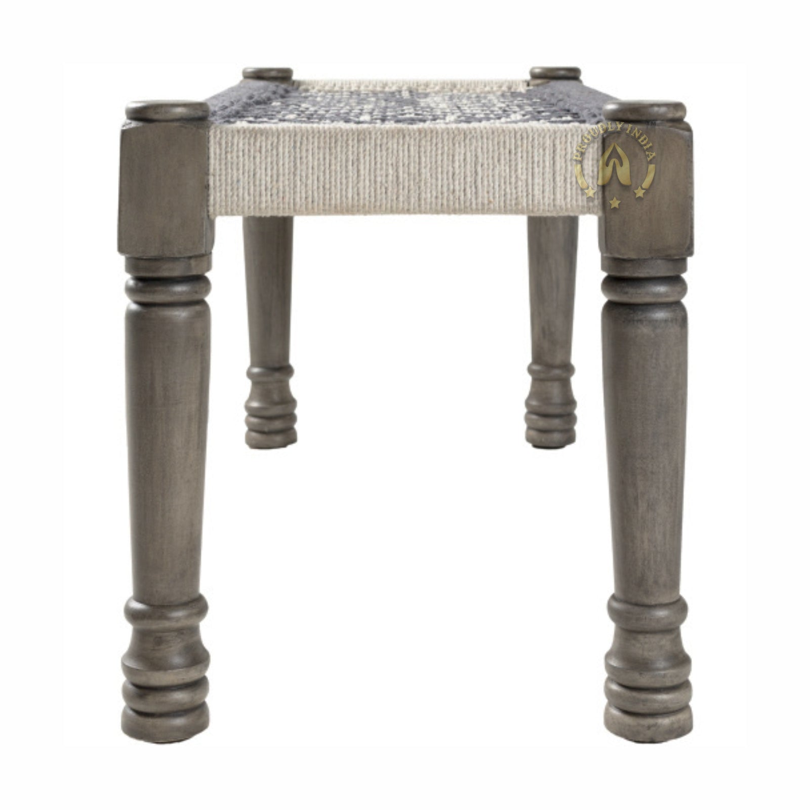 Grey White Rope Bench