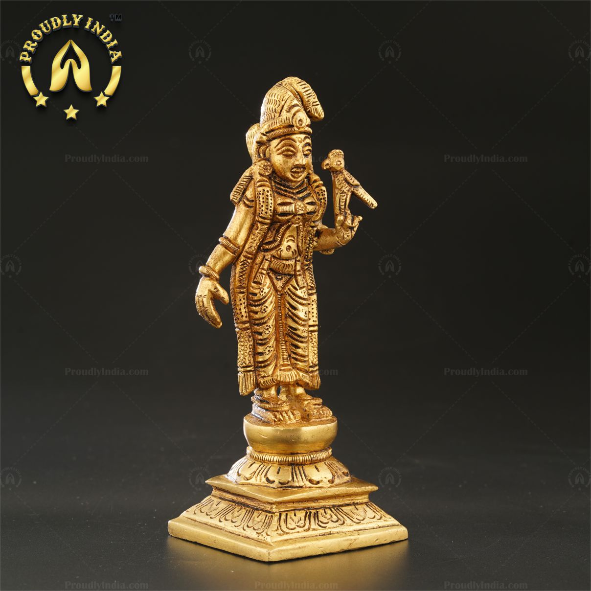 Brass Handmade Standing Goddess Andal Vigraham