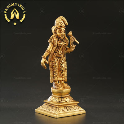 Brass Handmade Standing Goddess Andal Vigraham