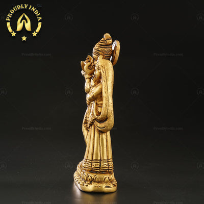 Indian Traditional Krishna And Radha Brass Statue