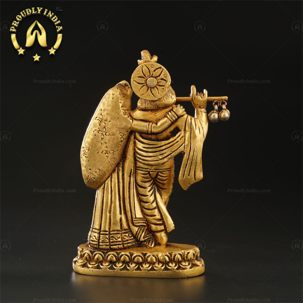 Indian Traditional Krishna And Radha Brass Statue