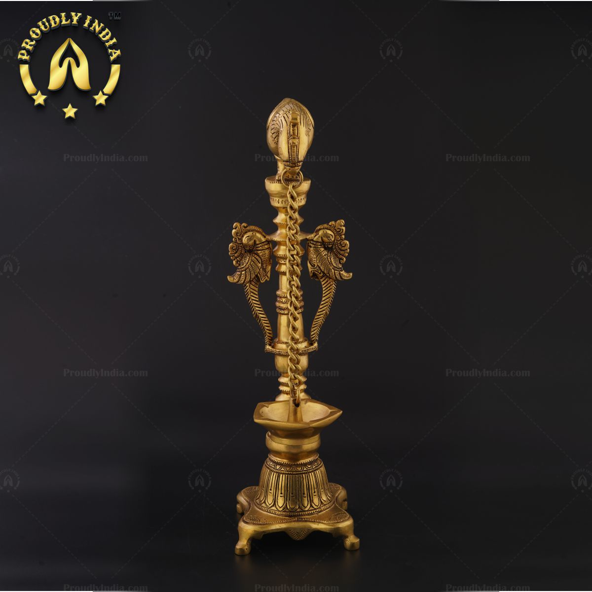 Brass Handmade Two Steps Annapakshi Diya Set of 2