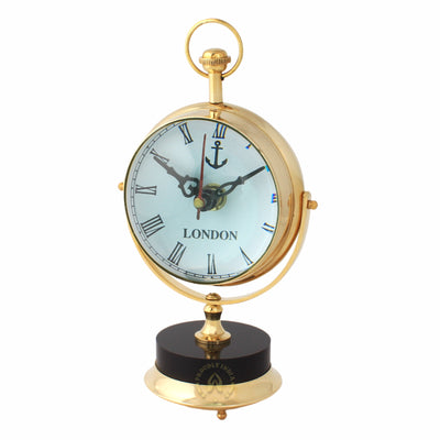 Black & Gold Brass Table Clock