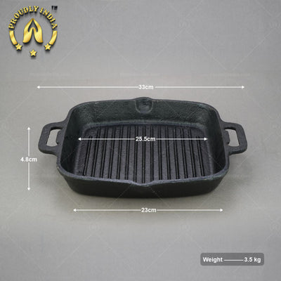 Iron Double Side Handle Grill Pan