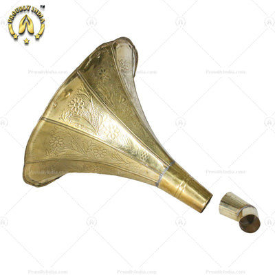 Floral Engraved Brass Horn