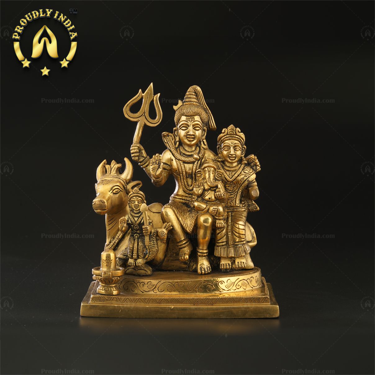 Handcrafted Brass Shiva Parvati Ganesh Idol