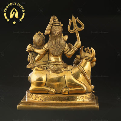 Handcrafted Brass Shiva Parvati Ganesh Idol