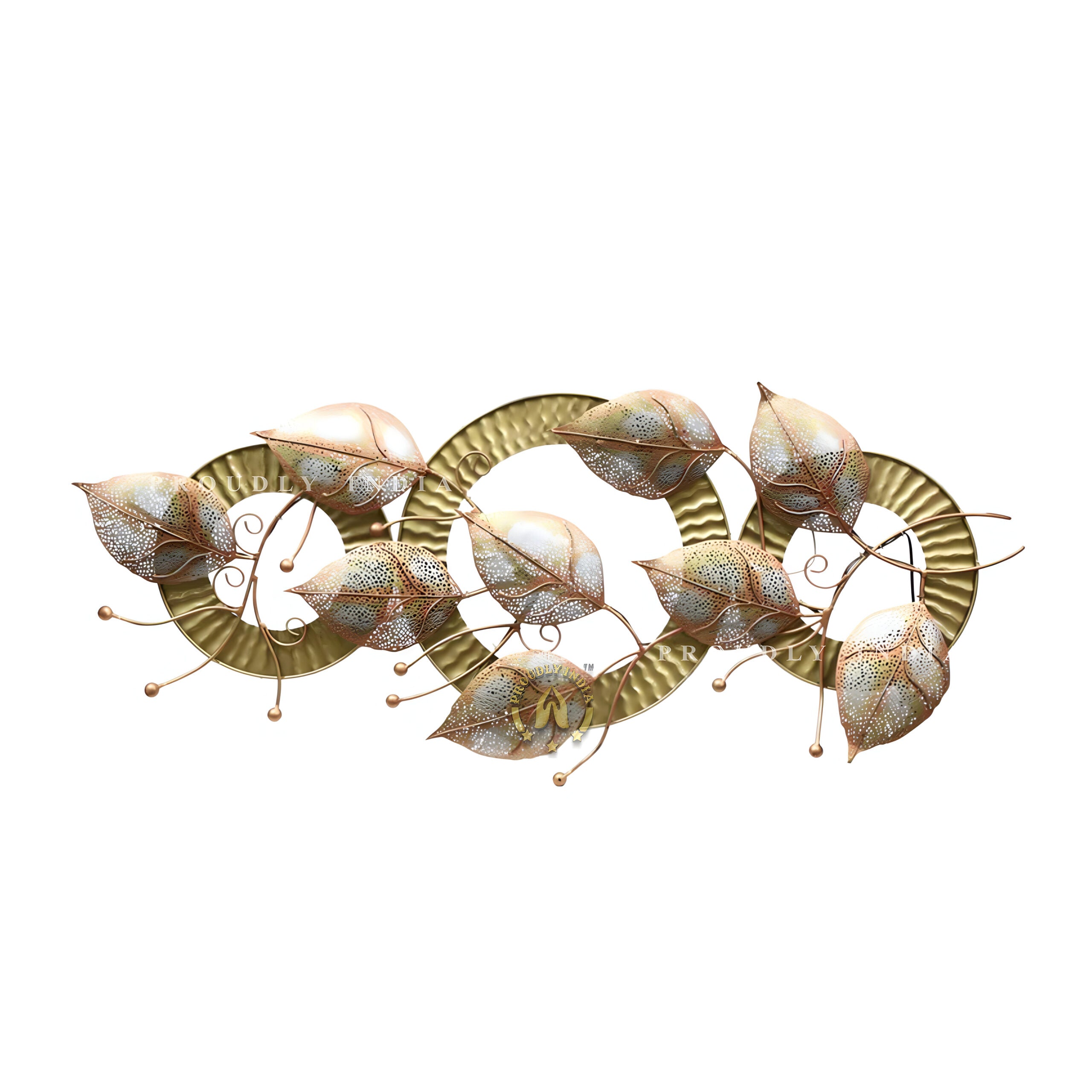 Golden Loop Canopy Textured Leaf Wall Art