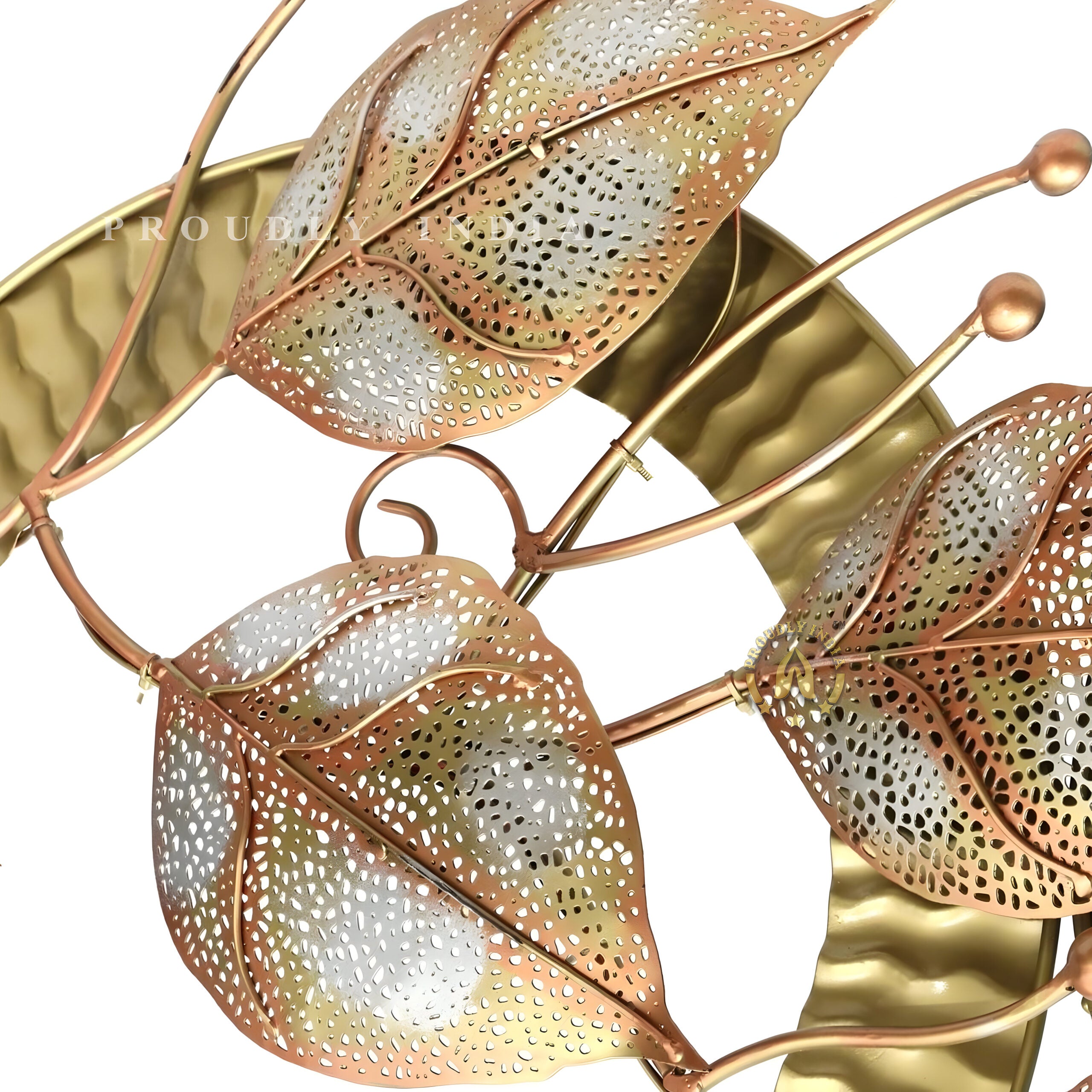 Golden Loop Canopy Textured Leaf Wall Art