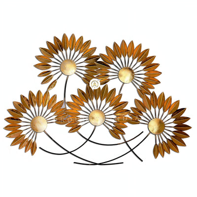 Golden Bloom Waltz Iron Wall Art Mural