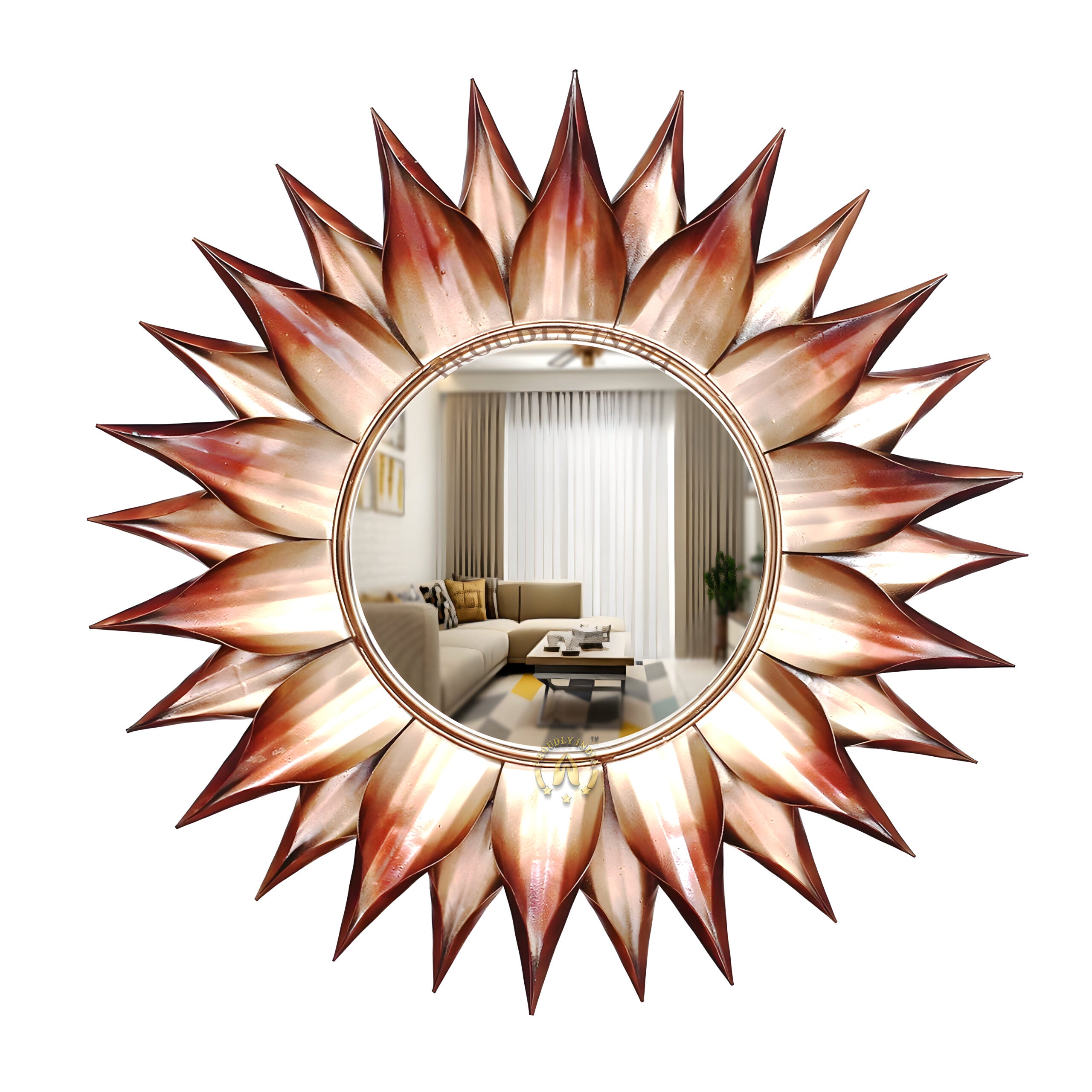 Solar Ember Bloom Wall Mirror