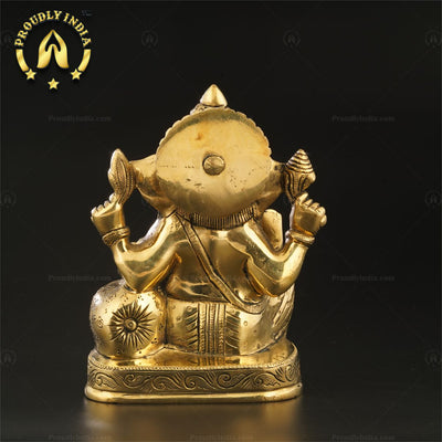 Traditional Pure Brass Abhaya Ganesh Statue