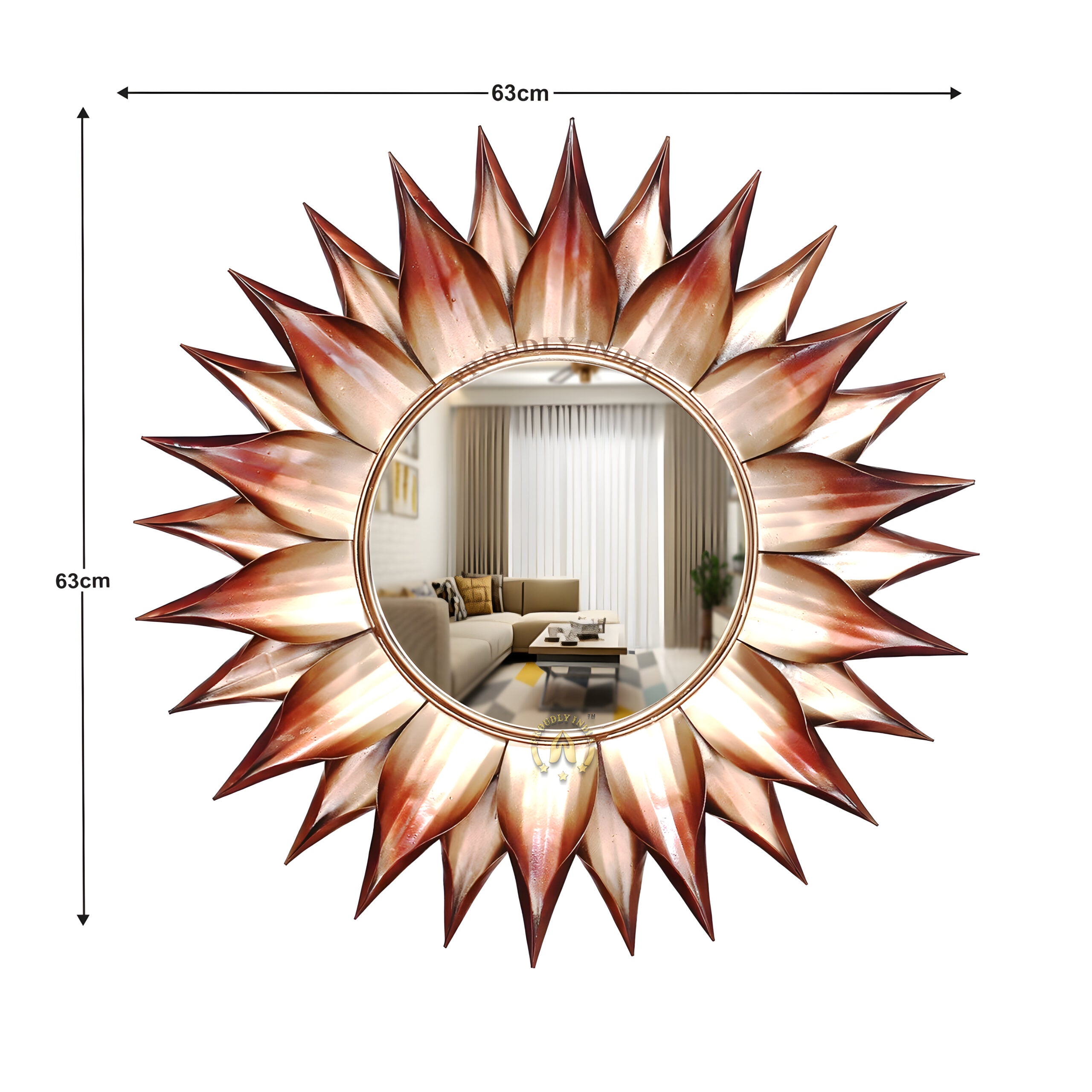 Solar Ember Bloom Wall Mirror