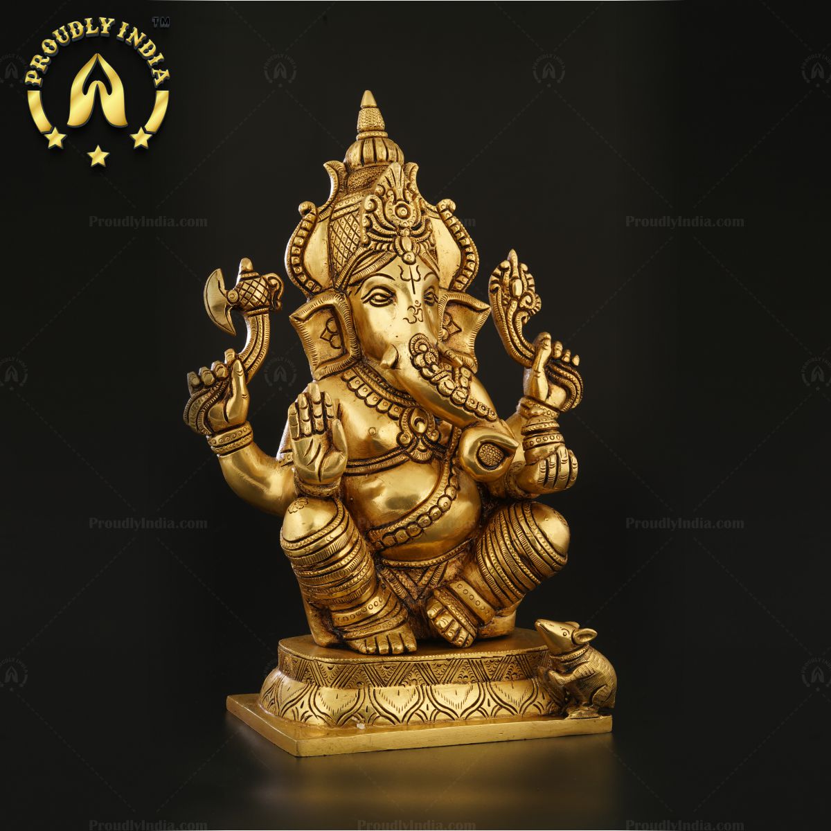Indian Pure Brass Handmade Ganesha Statue