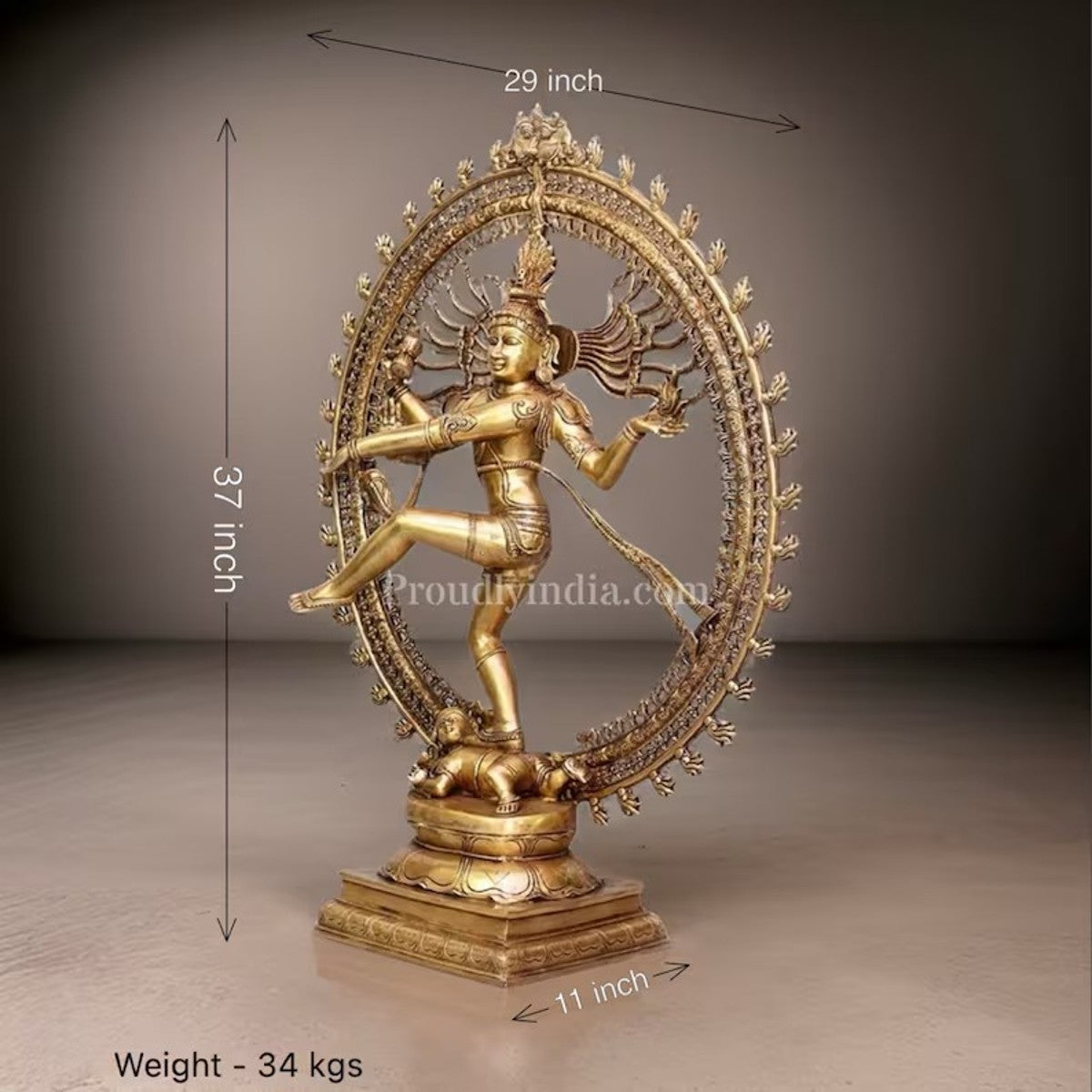 37" Big Brass Nataraja Statue