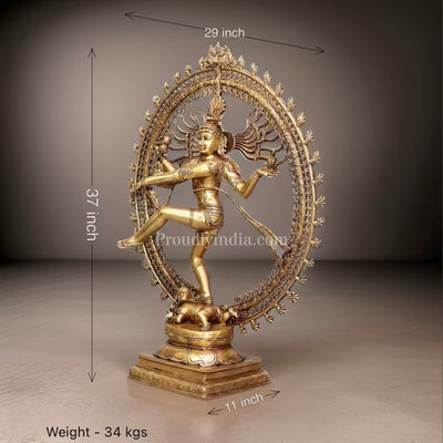 37" Big Brass Nataraja Statue