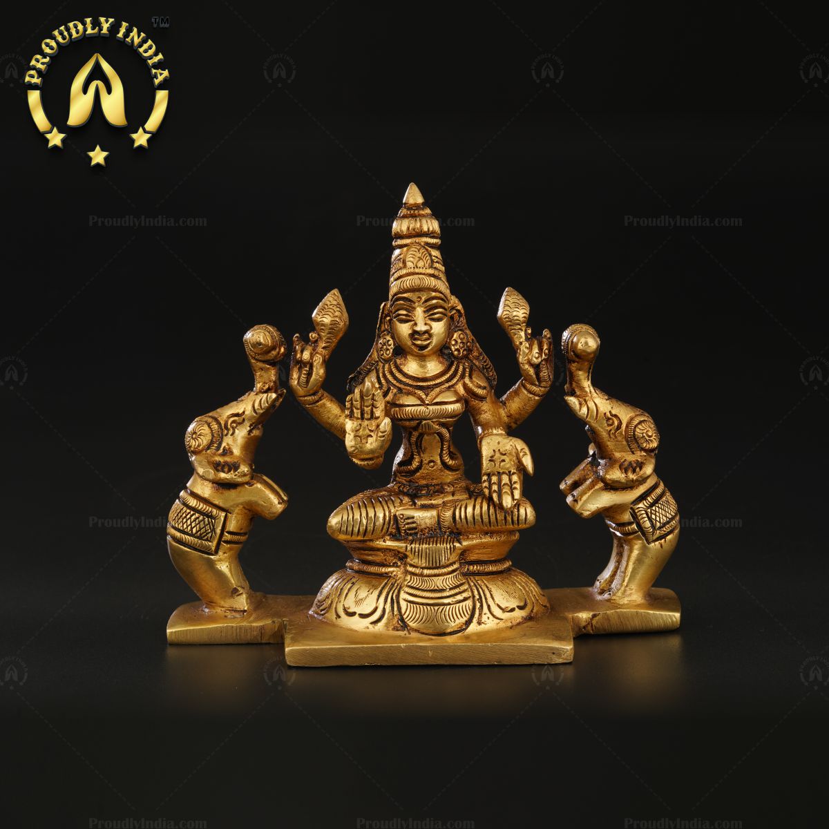 Pure Brass Gajalakshmi Idol For Home Decor