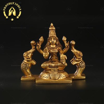 Pure Brass Gajalakshmi Idol For Home Decor